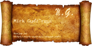 Mirk Györgyi névjegykártya